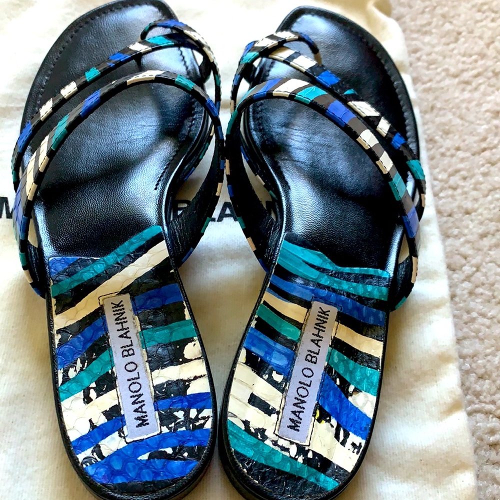 MANOLO BLAHNIK Susa sandal snakeskin - Picture 4 of 12